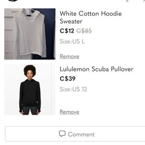 lululemon athletica Black Scuba Pullover Hoodie